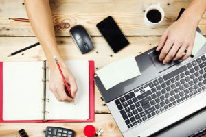 Workplace, Man working on the laptop